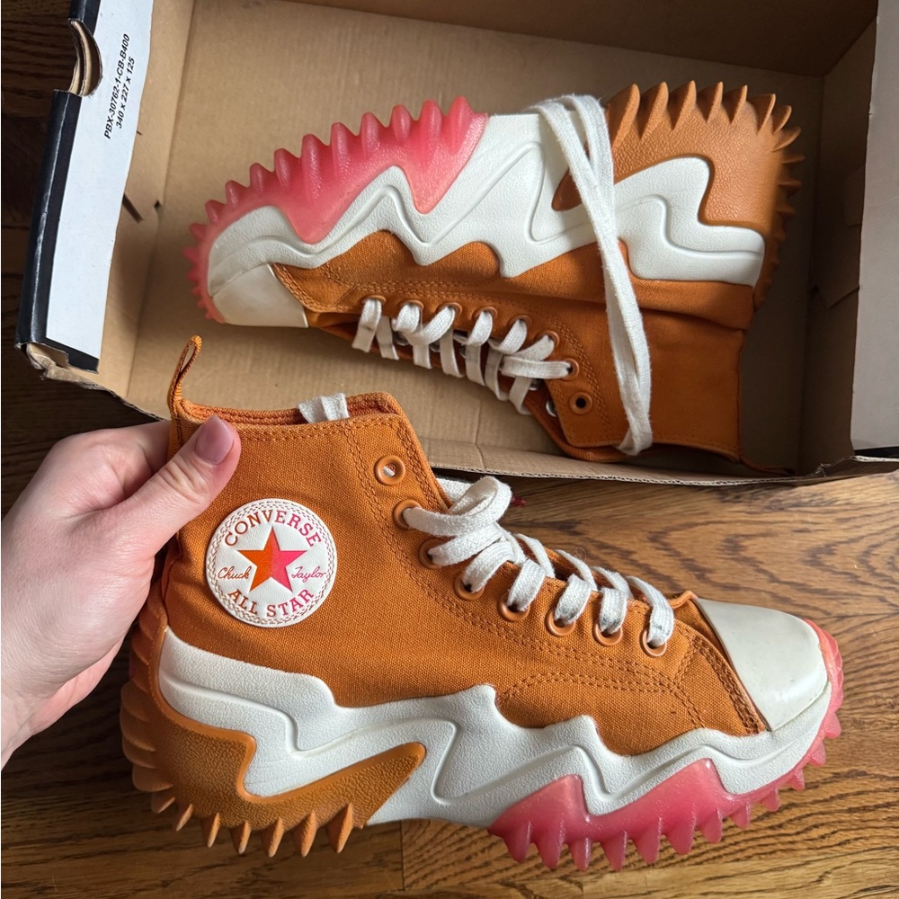Converse platform Orange pink white  High-Top Sneakers